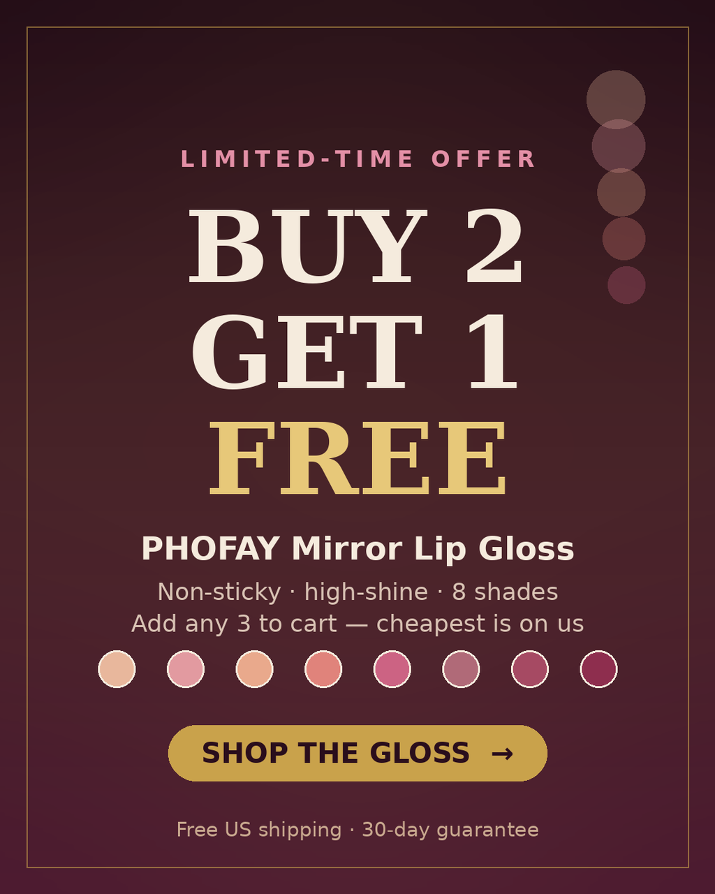 PHOFAY Mirror Moisturizing Lip Gloss